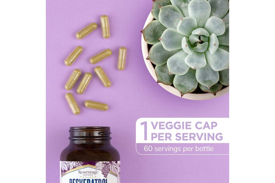 Reserveage Beauty, Resveratrol 500 mg, Suplemento antioxidante para la salud celular y del corazón, Apoya el envejecimiento saludable y el sistema inmunológico, Paleo, Keto, 60 cápsulas - Image 6