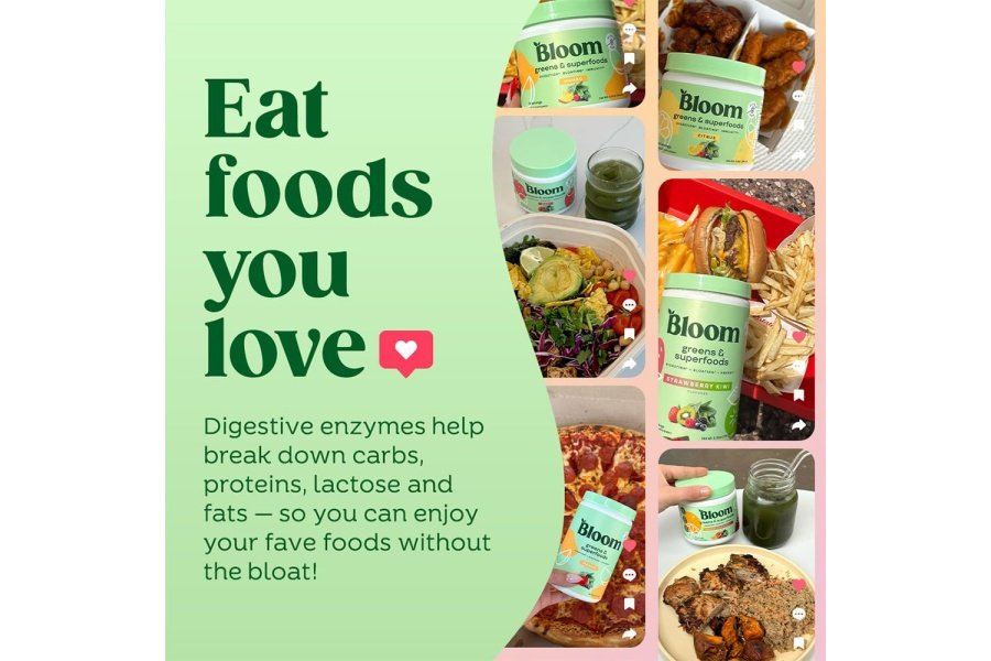 Bloom Nutrition Superfood Greens Powder, enzimas digestivas con probióticos y prebióticos, salud intestinal, alivio de la hinchazón para mujeres, clorella, mezcla de jugo verde con polvo de raíz de remolacha, 30 SVG, mango - Image 4
