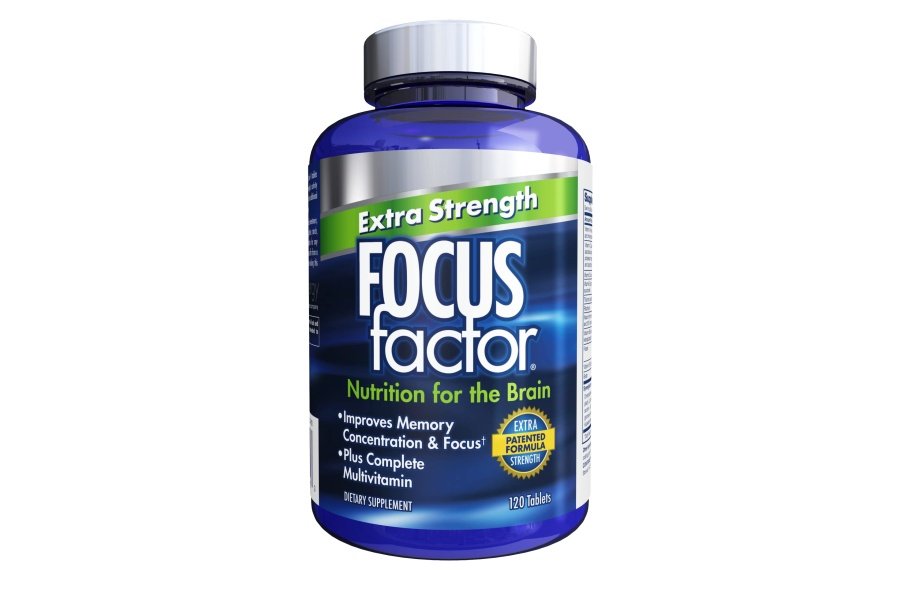 Focus Factor Adultos Extra Fuerza, 120 unidades - Suplemento cerebral para memoria, concentración y enfoque - Multivitamina completa con DMAE, vitamina D, DHA - Vitaminas de salud confiables