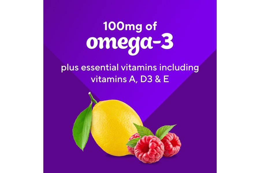 Vitafusion Vitaminas gomosas Omega-3, sabor a limonada de bayas, vitaminas para la salud del corazón (1) con Omega 3 EPA/DHA y vitaminas A, C, D y E, la marca de vitaminas número 1 de Estados Unidos, suministro para 60 días, 120 unidades - Image 7