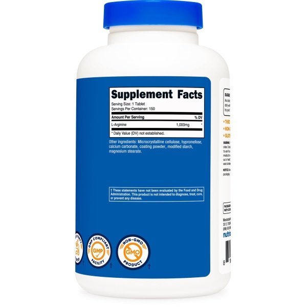 Nutricost L-Arginina 1000 mg, tabletas de aminoácidos (150 tabletas) - Image 5