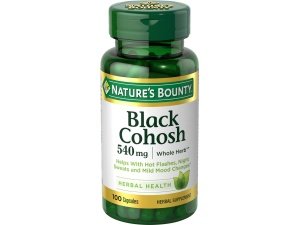 Nature's Bounty Píldoras de raíz de cohosh negro y suplemento de salud a base de hierbas, apoyo natural para la menopausia, 540 mg, 100 cápsulas