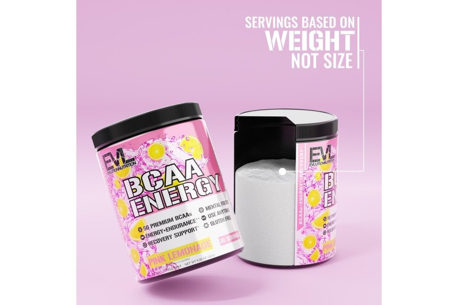 EVL BCAAs Aminoácidos en polvo - BCAA Energy Pre-Entrenamiento en polvo para la recuperación muscular, crecimiento magro y resistencia - Bebida rehidratante de recuperación post-entrenamiento con cafeína natural - Limonada rosa - Image 5