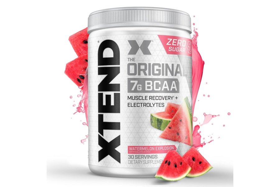 XTEND Original BCAA Polvo Sandía Explosión | Bebida de recuperación muscular post-entrenamiento sin azúcar con aminoácidos | 7 g de BCAA para hombres y mujeres | 30 porciones
