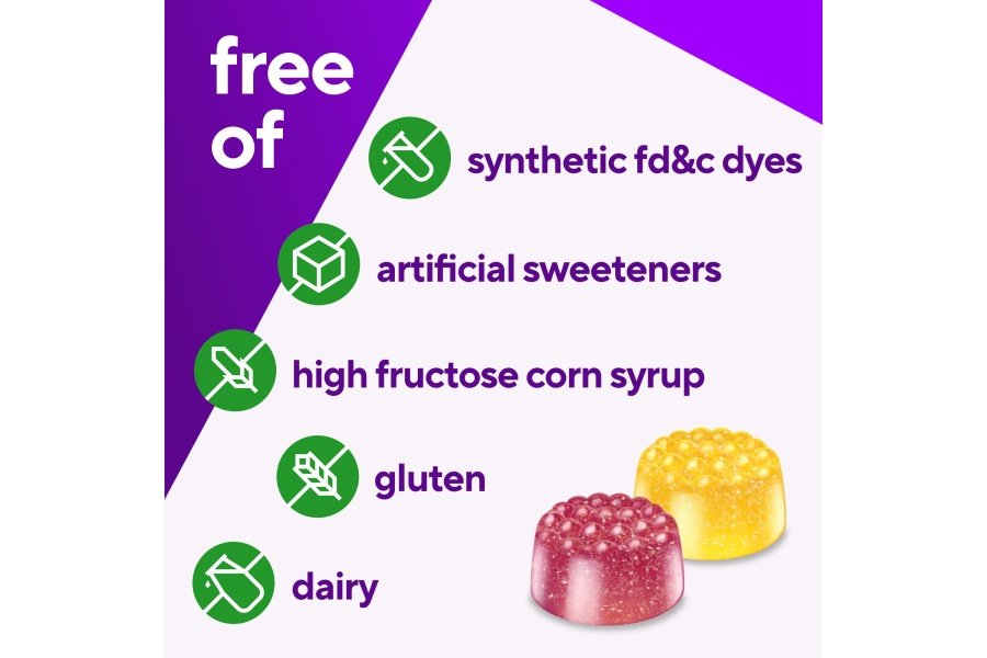 Vitafusion Vitaminas gomosas Omega-3, sabor a limonada de bayas, vitaminas para la salud del corazón (1) con Omega 3 EPA/DHA y vitaminas A, C, D y E, la marca de vitaminas número 1 de Estados Unidos, suministro para 60 días, 120 unidades - Image 5