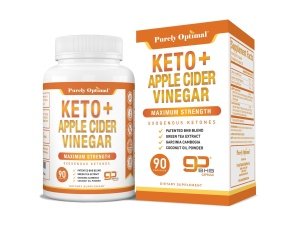 Purely Optimal Keto BHB + Cápsulas de vinagre de sidra de manzana con la madre - Apoyo a la dieta Keto, cetonas exógenas BHB para cetosis, energía y concentración - Suplemento Keto ACV para mujeres y hombres - 90 cápsulas