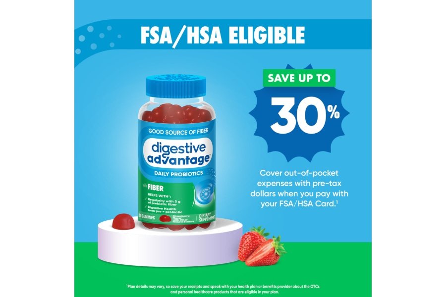 Digestive Advantage Suplemento de fibra prebiótica con probióticos para mujeres y hombres salud digestiva, gomitas de fibra para adultos regularidad y salud intestinal, sabor a fresa de 60 quilates - Image 6
