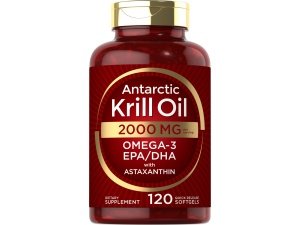 Carlyle Aceite de krill antártico 2000 mg 120 cápsulas blandas | Omega-3 EPA, DHA, con suplemento de astaxantina procedente de krill rojo | Fuerza máxima | Probado en laboratorio
