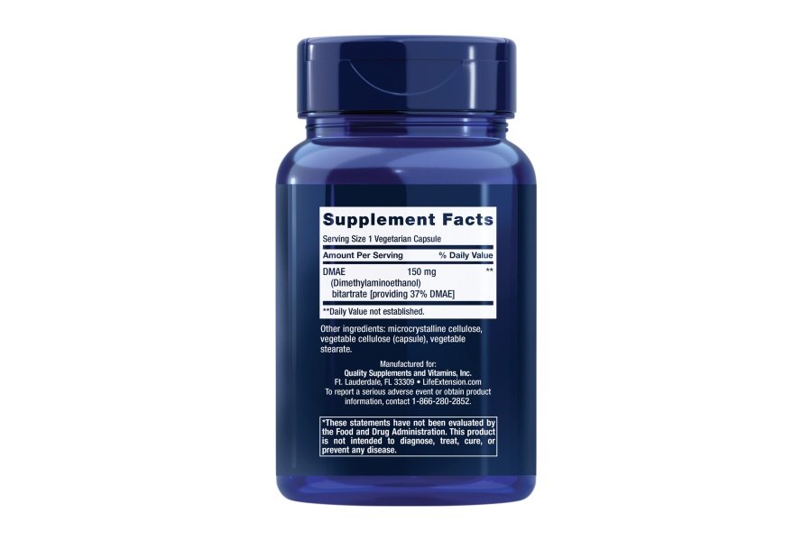 Bitartrato de DMAE - Suplemento de dimetilaminoetanol para la salud del cerebro, el enfoque y la memoria - Apoya la producción de colina del neurotransmisor esencial - Sin OGM, sin gluten, vegetariano - 200 cápsulas - Image 2