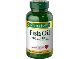 Aceite de pescado Nature's Bounty, apoya la salud del corazón, 1200 mg, 360 mg de omega-3, cápsulas blandas de liberación rápida, 200 unidades