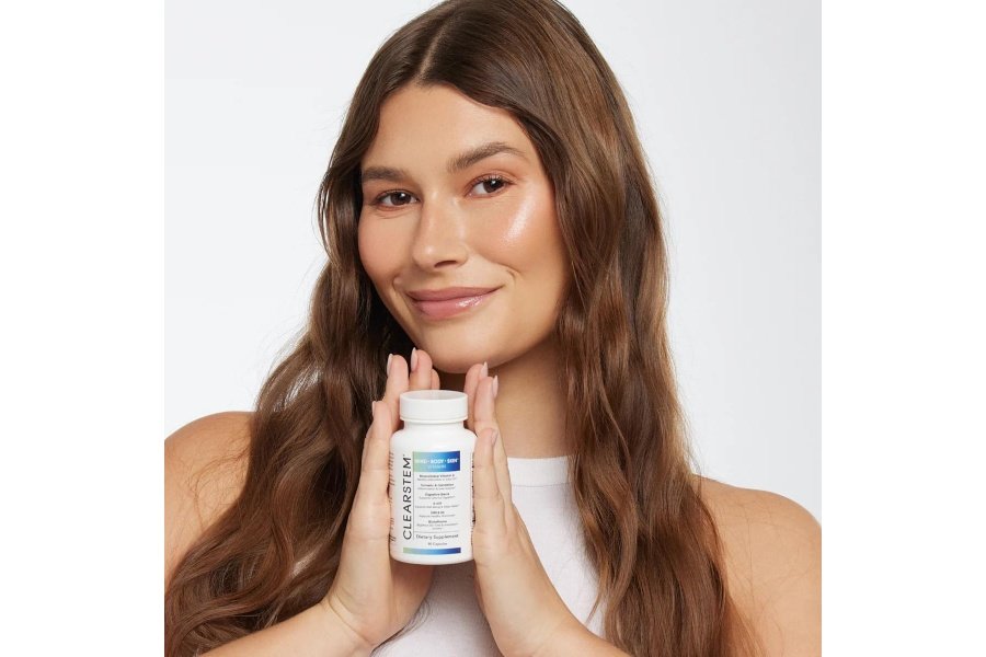 CLEARstem - Suplemento hormonal para el acné MINDBODYSKIN (5-HTP) - Suplemento DIM natural - Vitaminas para el cuidado de la piel - Equilibrio hormonal, antioxidantes - Vegano, sin gluten, sin crueldad - 30 porciones, 90 cápsulas - Image 7