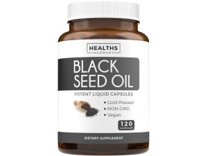 Aceite de semilla negra - 120 cápsulas de gelatina blanda para la salud de la piel (sin OGM y veganas) Nigella Sativa prensada en frío que produce aceite de semilla de comino negro puro con vitamina E - 500 mg cada una, 1000 mg por porción de 2 cápsulas