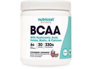 Nutricost BCAA para mujeres (limonada de fresa, 30 porciones) - Formulado específicamente para mujeres - Sin OGM y sin gluten
