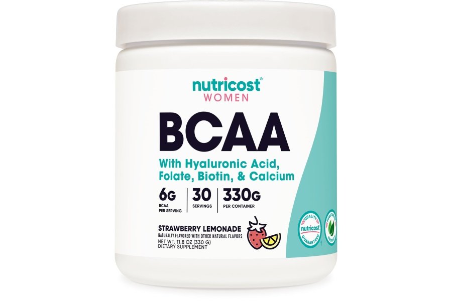 Nutricost BCAA para mujeres (limonada de fresa, 30 porciones) - Formulado específicamente para mujeres - Sin OGM y sin gluten