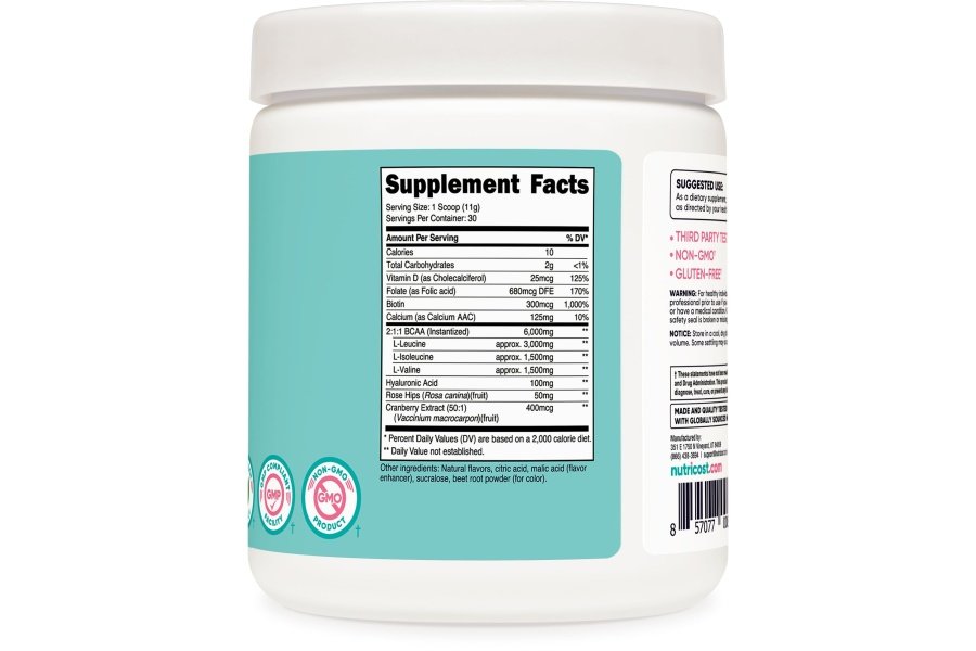 Nutricost BCAA para mujeres (limonada de fresa, 30 porciones) - Formulado específicamente para mujeres - Sin OGM y sin gluten - Image 5