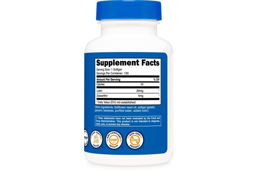 Nutricost Zeaxantina con luteína 20 mg, 120 cápsulas blandas - Potente, sin OGM, sin gluten - Image 5