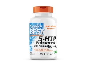 Doctor's Best 5-HTP mejorado con vitaminas B6 y C, sin OGM, vegano, sin gluten ni soja, 120 unidades