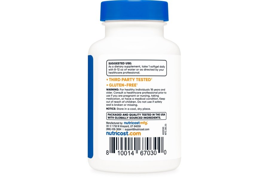Nutricost Zeaxantina con luteína 20 mg, 120 cápsulas blandas - Potente, sin OGM, sin gluten - Image 4