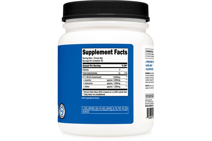 Nutricost BCAA en polvo 2:1:1 (sin sabor, 90 porciones) - Aminoácidos de cadena ramificada - Image 3