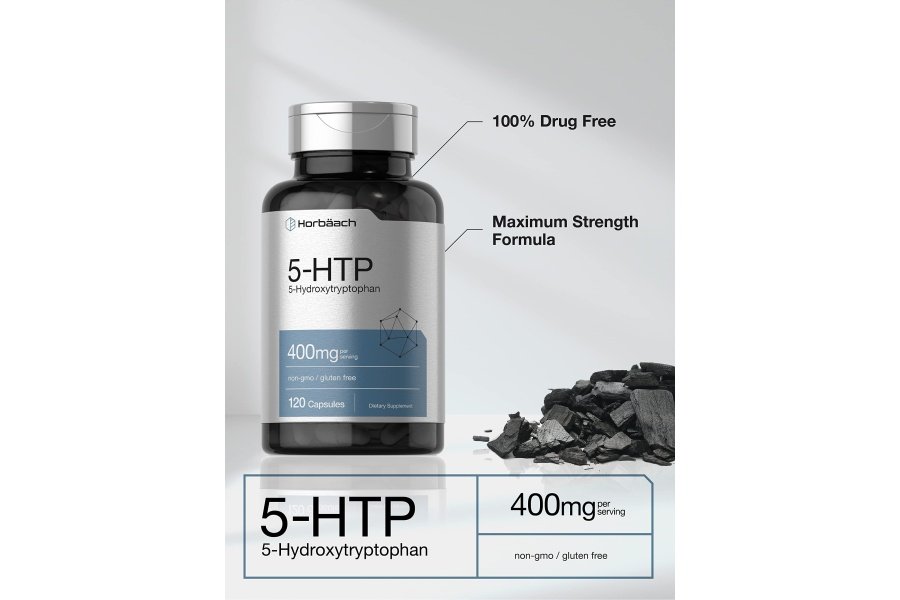 Horbaach 5HTP 400 mg Cápsulas | 120 unidades | Suplemento extra fuerte | Sin OGM, sin gluten | 5 hidroxitriptófano - Image 3