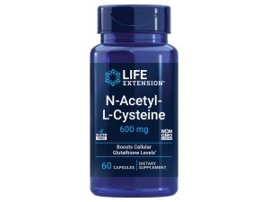 Life Extension N-Acetil-L-cisteína (NAC), inmune, respiratoria, salud hepática, NAC 600 mg, potente soporte antioxidante, radicales libres, fácil de absorber, 60 cápsulas