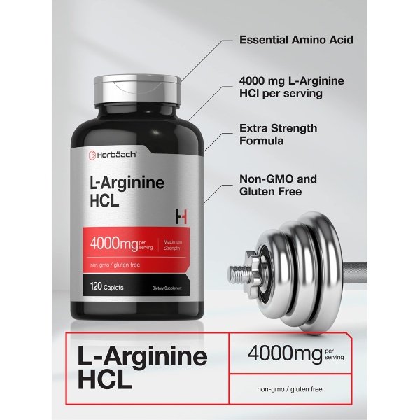 Horbäach L-Arginina 4000mg | 120 comprimidos | Precursor de óxido nítrico de máxima resistencia | Suplemento vegetariano, sin OGM y sin gluten - Image 3
