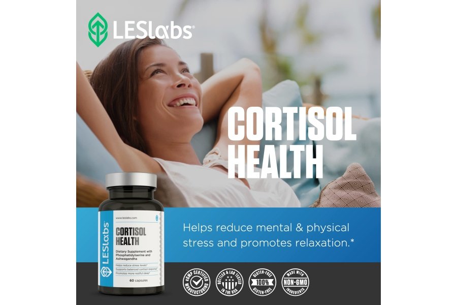 LES Labs Cortisol Health – Alivio del estrés, respuesta equilibrada del cortisol, relajación y sueño profundo – Fosfatidilserina, magnesio, corteza de magnolia, rodiola rosada y ashwagandha – Sin OGM – 60 cápsulas - Image 5