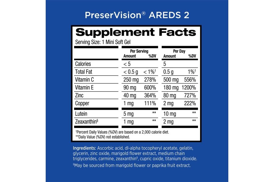 PreserVision AREDS 2 Suplemento vitamínico y mineral para ojos, contiene luteína, vitamina C, zeaxantina, zinc y vitamina E, 60 minigeles (el embalaje puede variar) - Image 5