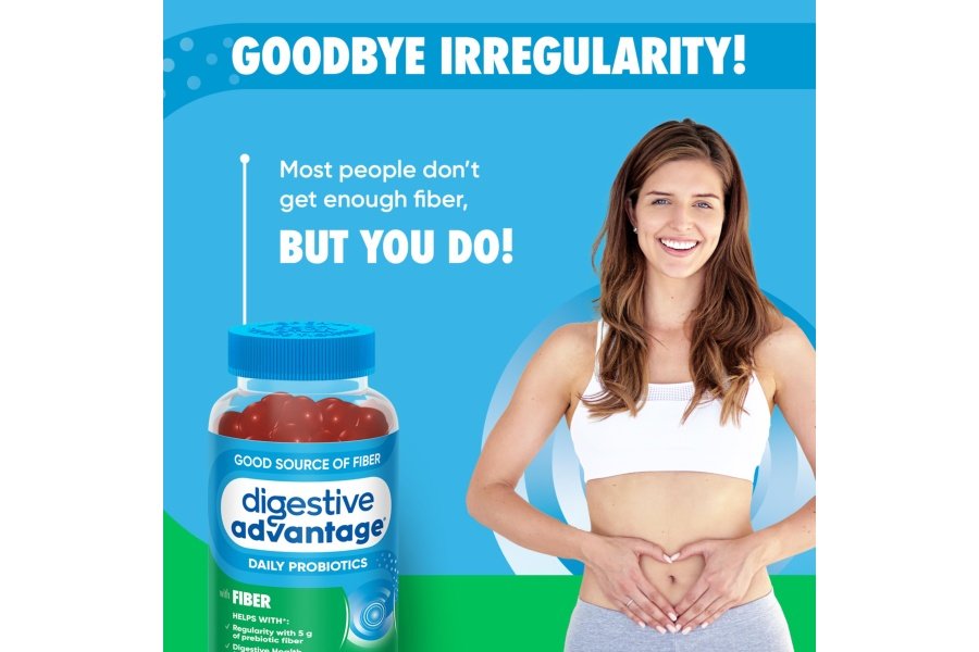 Digestive Advantage Suplemento de fibra prebiótica con probióticos para mujeres y hombres salud digestiva, gomitas de fibra para adultos regularidad y salud intestinal, sabor a fresa de 60 quilates - Image 7