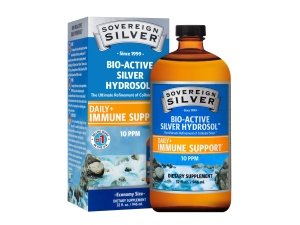 Hidrosol de plata bioactivo Sovereign Silver para apoyo inmunológico - Plata coloidal - 10 ppm, 32 oz (946 ml) - Tamaño familiar
