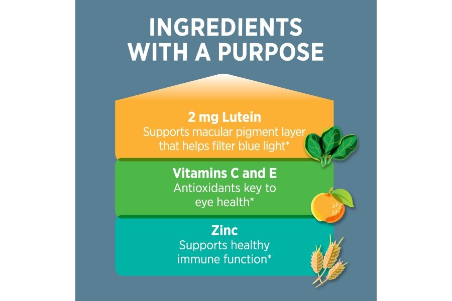 Suplemento vitamínico y mineral para ojos Ocuvite con luteína, de Bausch + Lomb, 120 unidades (paquete de 2) - Image 2