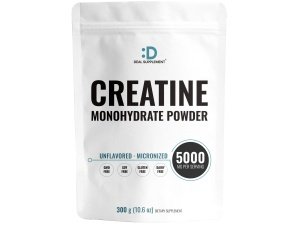 Monohidrato de creatina en polvo 300 gramos (60 porciones), sin sabor | Puro | Creatina en polvo micronizada, 5000 mg (5 g) por porción, suministro para 2 meses, vegano | Keto, sin OGM, sin relleno, sin aditivos