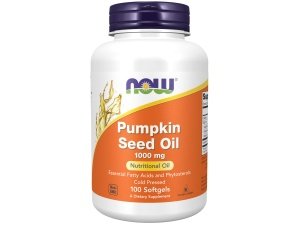 NOW Suplementos, Aceite de semilla de calabaza 1000 mg con ácidos grasos esenciales y fitoesteroles, prensado en frío, 100 cápsulas blandas
