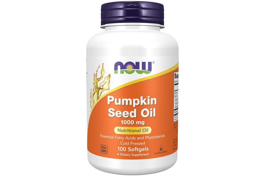 NOW Suplementos, Aceite de semilla de calabaza 1000 mg con ácidos grasos esenciales y fitoesteroles, prensado en frío, 100 cápsulas blandas