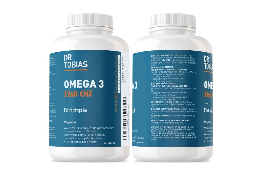 Dr. Tobias Aceite de pescado Omega 3, 2000 mg Suplemento de Omega 3 de triple potencia con 800 mg de EPA 600 mg de DHA por porción, Suplementos de aceite de pescado Omega 3 para el corazón, el cerebro y el apoyo inmunológico, 180 cápsulas blandas, 90 porciones - Image 8