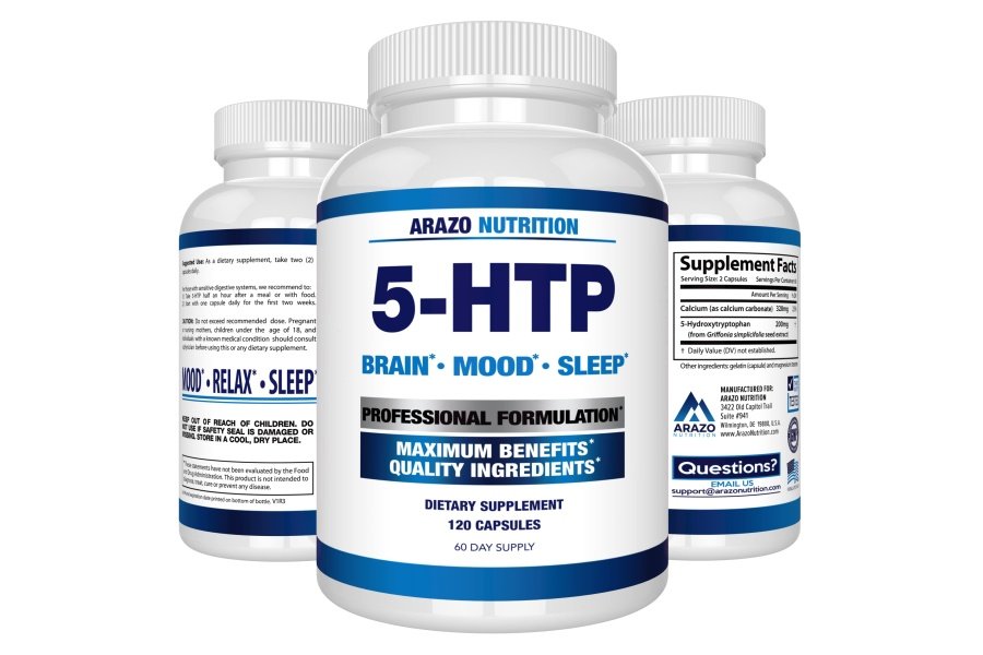 Arazo Nutrition 5-HTP 200 MG Plus Calcio para el estado de ánimo y el sueño – Apoya el estado de ánimo tranquilo y relajado – 99% de alta pureza – 120 cápsulas - Image 7
