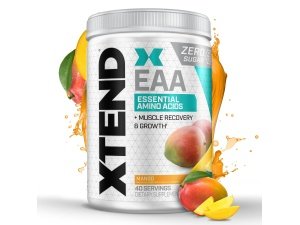 XTEND EAA + BCAA en polvo | Recuperación muscular y crecimiento muscular magro | 9 aminoácidos esenciales para la recuperación durante o después del entrenamiento | 10 g de EAA por 2 porciones | Mango 40 Porciones