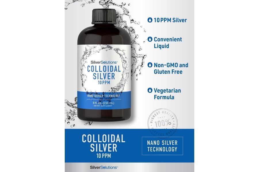 Plata coloidal Carlyle | 10 ppm | 8 onzas (236 ml) | Tecnología Nano Plata | Suplemento vegetariano, sin OGM y sin gluten | Soluciones de plata - Image 3
