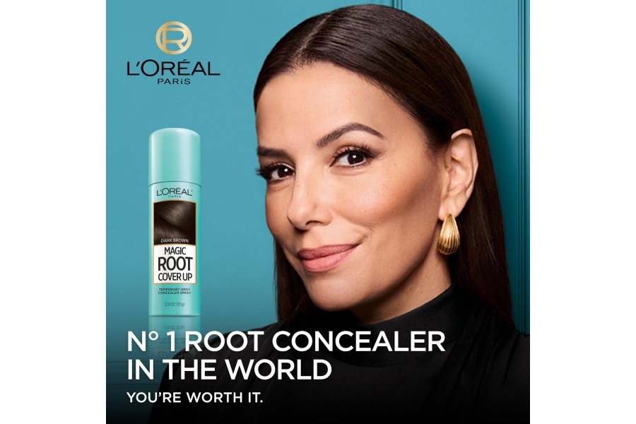 L'Oreal Paris Root Cover Up Spray corrector temporal gris, spray para color de cabello con cobertura de relleno y espesamiento, marrón oscuro, paquete de 2, el embalaje puede variar - Image 2
