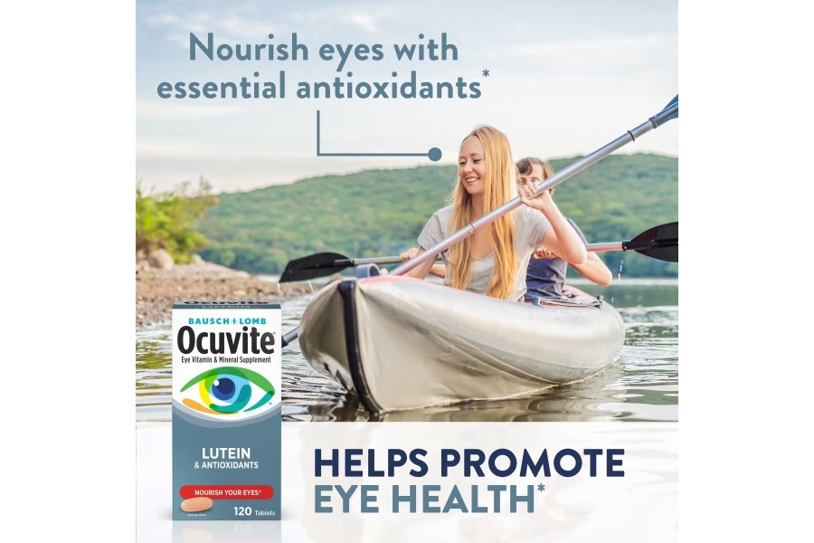 Suplemento vitamínico y mineral para ojos Ocuvite con luteína, de Bausch + Lomb, 120 unidades (paquete de 2) - Image 4
