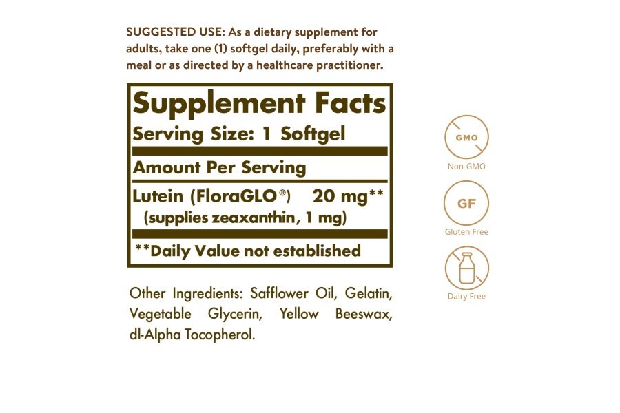Solgar Luteína 20 mg, 60 cápsulas blandas - Apoya la salud ocular - Ayuda a filtrar la luz azul - Contiene luteína FloraGLO - Sin OGM, sin gluten, sin lácteos - 60 porciones - Image 2