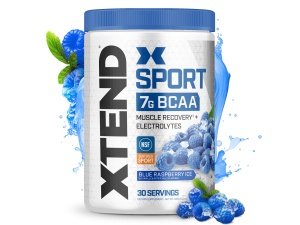XTEND Sport BCAA Powder Blue Raspberry Ice - Polvo de electrolitos para recuperación e hidratación con aminoácidos - 30 porciones