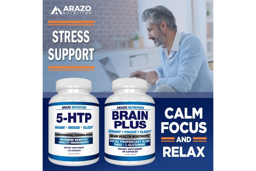 Arazo Nutrition 5-HTP 200 MG Plus Calcio para el estado de ánimo y el sueño – Apoya el estado de ánimo tranquilo y relajado – 99% de alta pureza – 120 cápsulas - Image 6