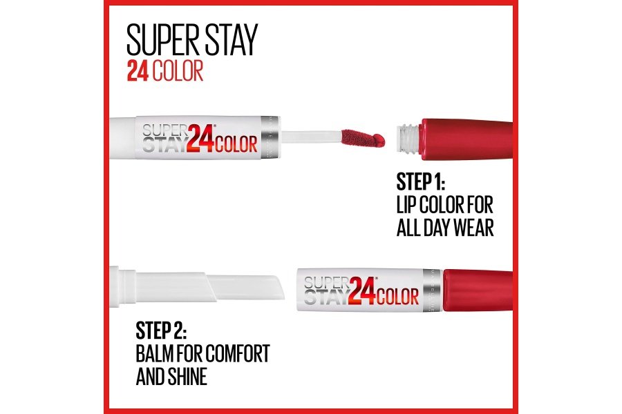 Maybelline Super Stay 24, maquillaje de lápiz labial líquido de 2 pasos, color altamente pigmentado de larga duración con bálsamo hidratante, Forever Chestnut, marrón, 1 unidad - Image 5
