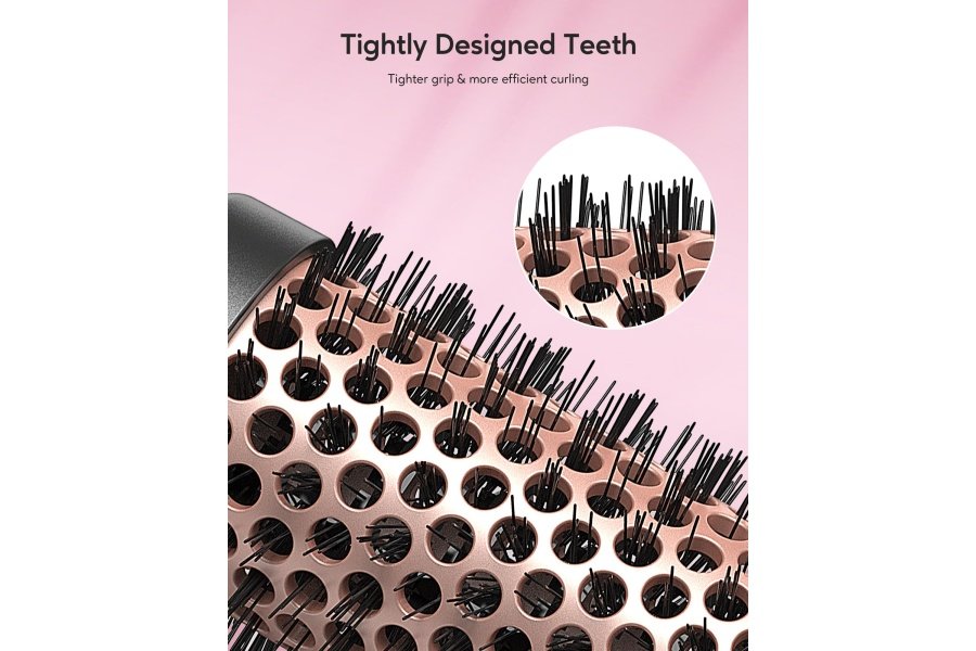 Cepillo térmico Wavytalk Pro para un aspecto soplado, cepillo redondo con calefacción iónica de 1 1/2 pulgadas que hace que el cabello sea más suave, cepillo redondo térmico de doble voltaje para obtener rizos naturales, fácil de usar, calentamiento rápido 30S - Image 7