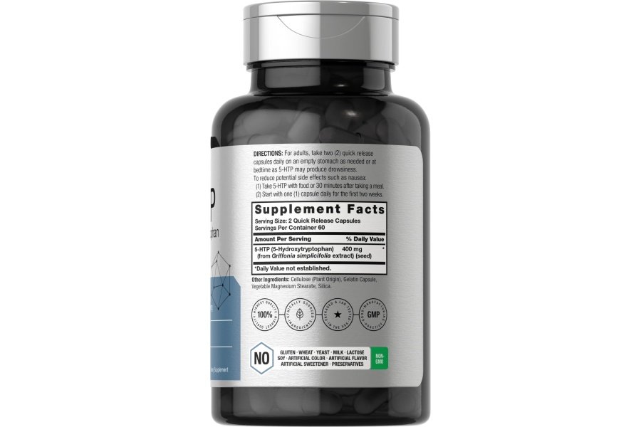 Horbaach 5HTP 400 mg Cápsulas | 120 unidades | Suplemento extra fuerte | Sin OGM, sin gluten | 5 hidroxitriptófano - Image 2