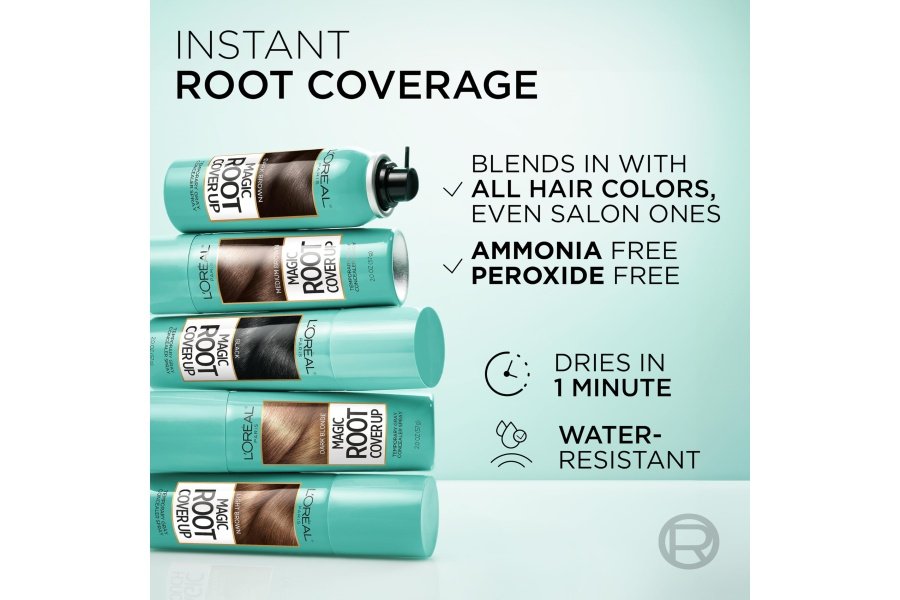 L'Oreal Paris Root Cover Up Spray corrector temporal gris, spray para color de cabello con cobertura de relleno y espesamiento, marrón oscuro, paquete de 2, el embalaje puede variar - Image 6