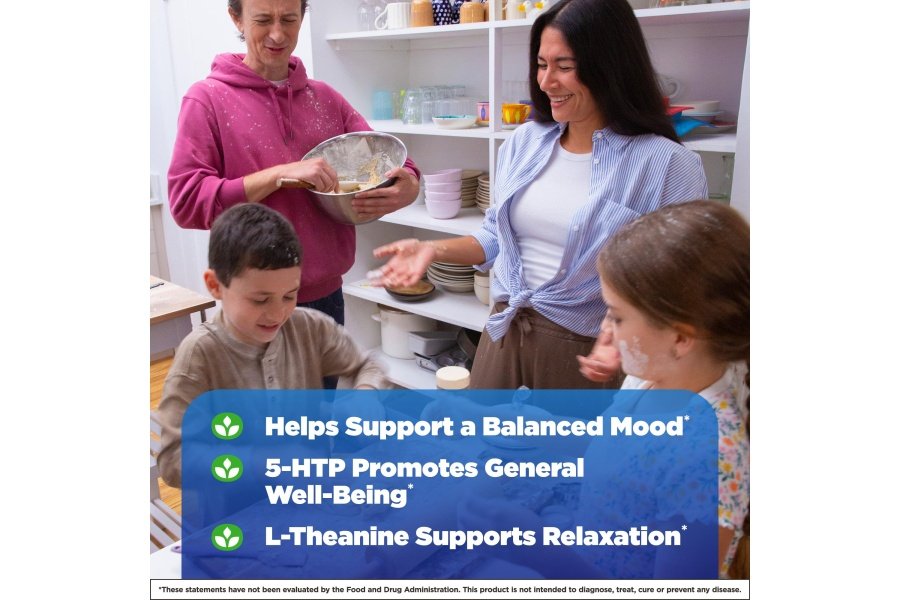 Natrol Mood Positive 5-HTP 50 mg con L-teanina, vitamina B6, vitamina B12 y folato, suplemento dietético que ayuda a mantener un estado de ánimo positivo, 50 tabletas, suministro para 25 a 50 días - Image 4
