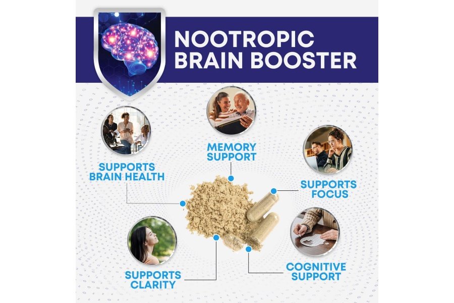 Suplementos cerebrales nootrópicos para la memoria y el enfoque - 40 nootrópicos y vitaminas para apoyar la claridad y la concentración, píldoras de memoria para la salud cerebral con fosfatidilserina bacopa huperzina y DMAE - 180 cápsulas - Image 5