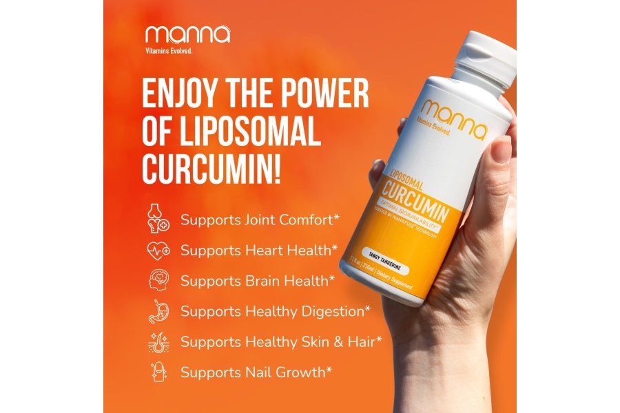 Manna Vitamins Curcumina líquida liposomal evolucionada para absorción avanzada El mejor suplemento de cúrcuma para una vida saludable - Image 3